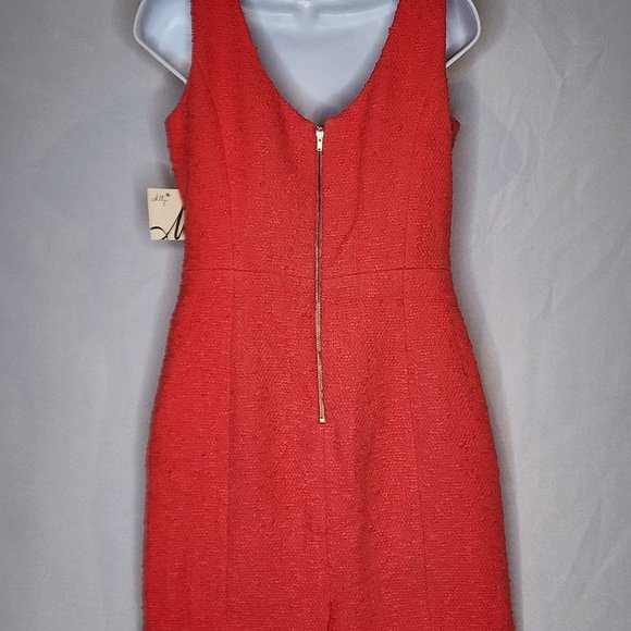 Milly of New York dress Kaylee Beaded Sheath in Watermelon Red Size 8 - Picture 2 of 4